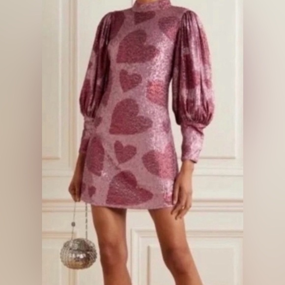 FARM Rio Dresses & Skirts - Farm Rio Pink Heart Sequin Dress